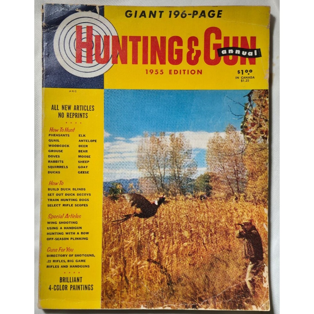 1955 Hunting & Gun Annual Magazine Deer Fishing Shooting Quail Ducks Stalking